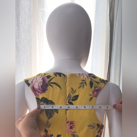 NWT Vintage Flower Yellow Midi Dress! - Picture 8 of 11